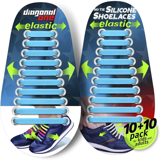 Blue Elastic Silicone No Tie Shoe Laces