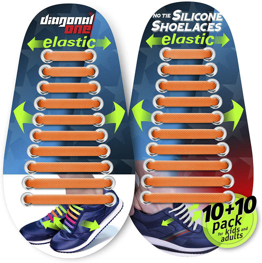 Orange Elastic Silicone No Tie Shoe Laces