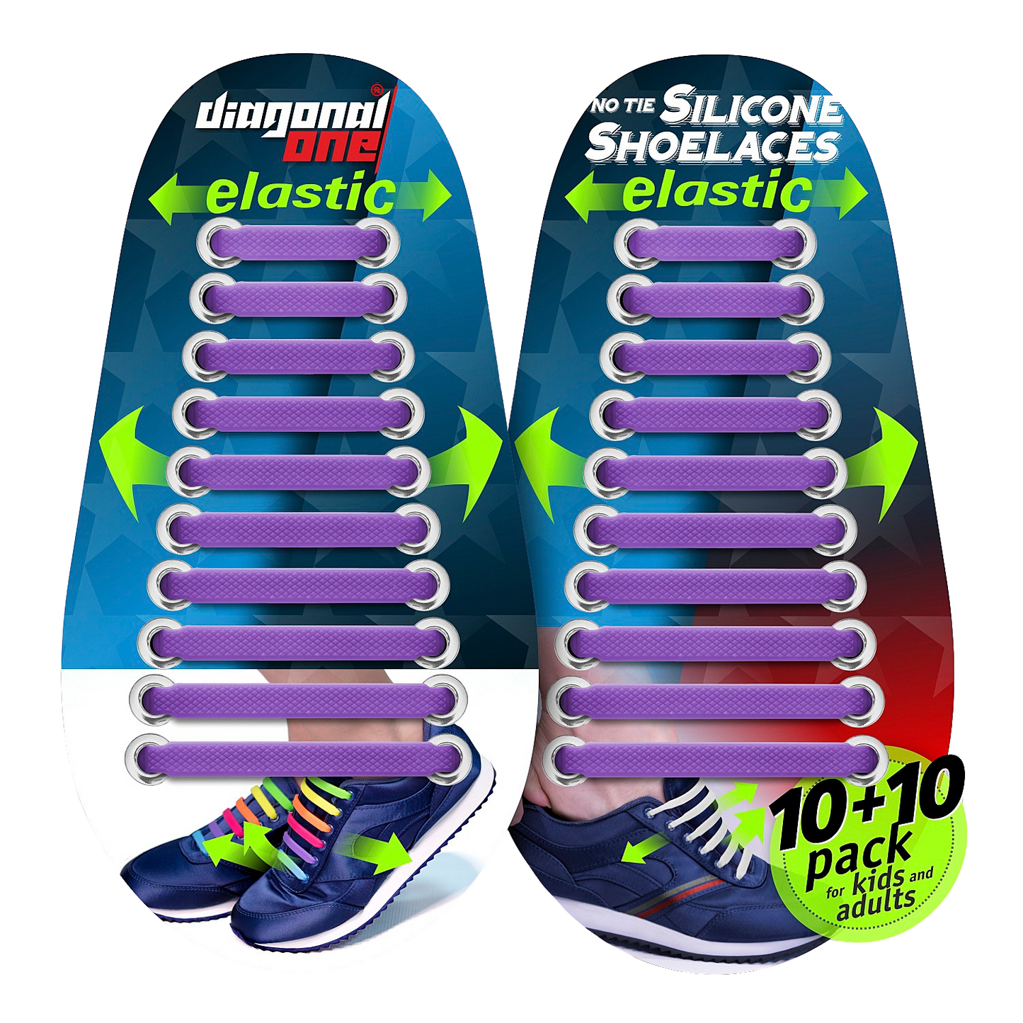 Purple Elastic Silicone No Tie Shoe Laces